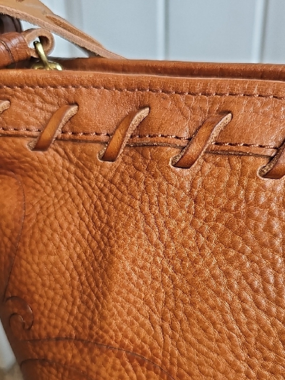 Coach x Anna Sui NWT 2012 Fleur-de-Lis Duffle Archival Piece Cognac Pebble Grain - Picture 8 of 15